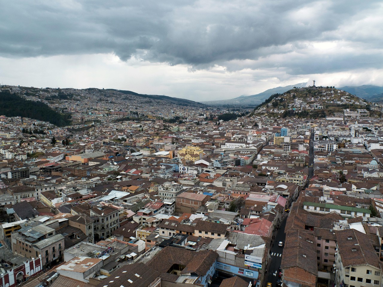 Vista panorámica de Quito desde las alturas