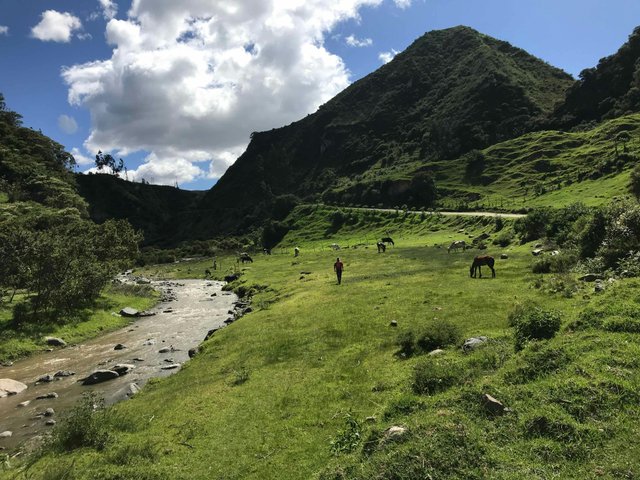 Paisaje andino en la Laguna de Quilotoa, Ecuador
