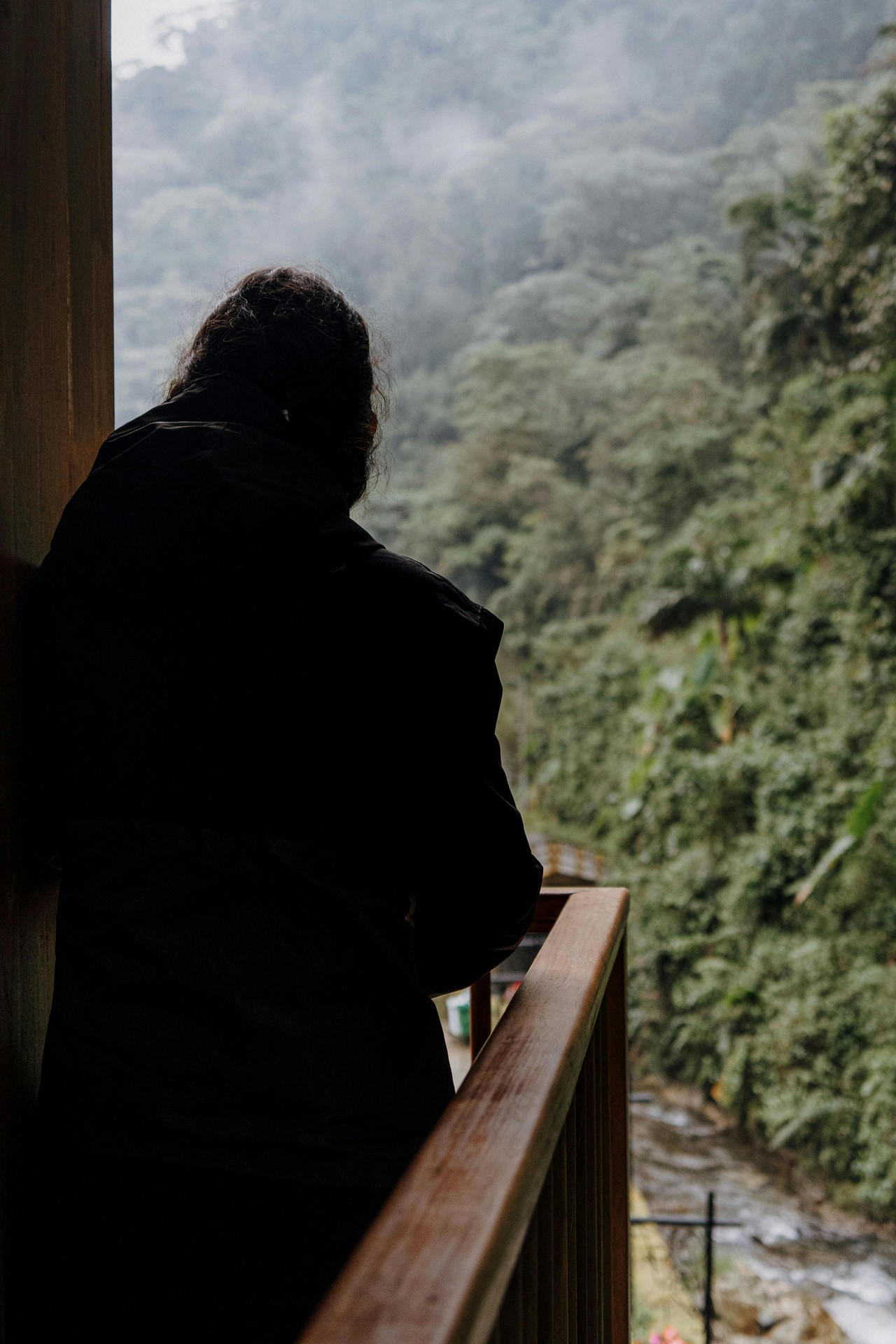 Turista contemplando las montañas del Chimborazo