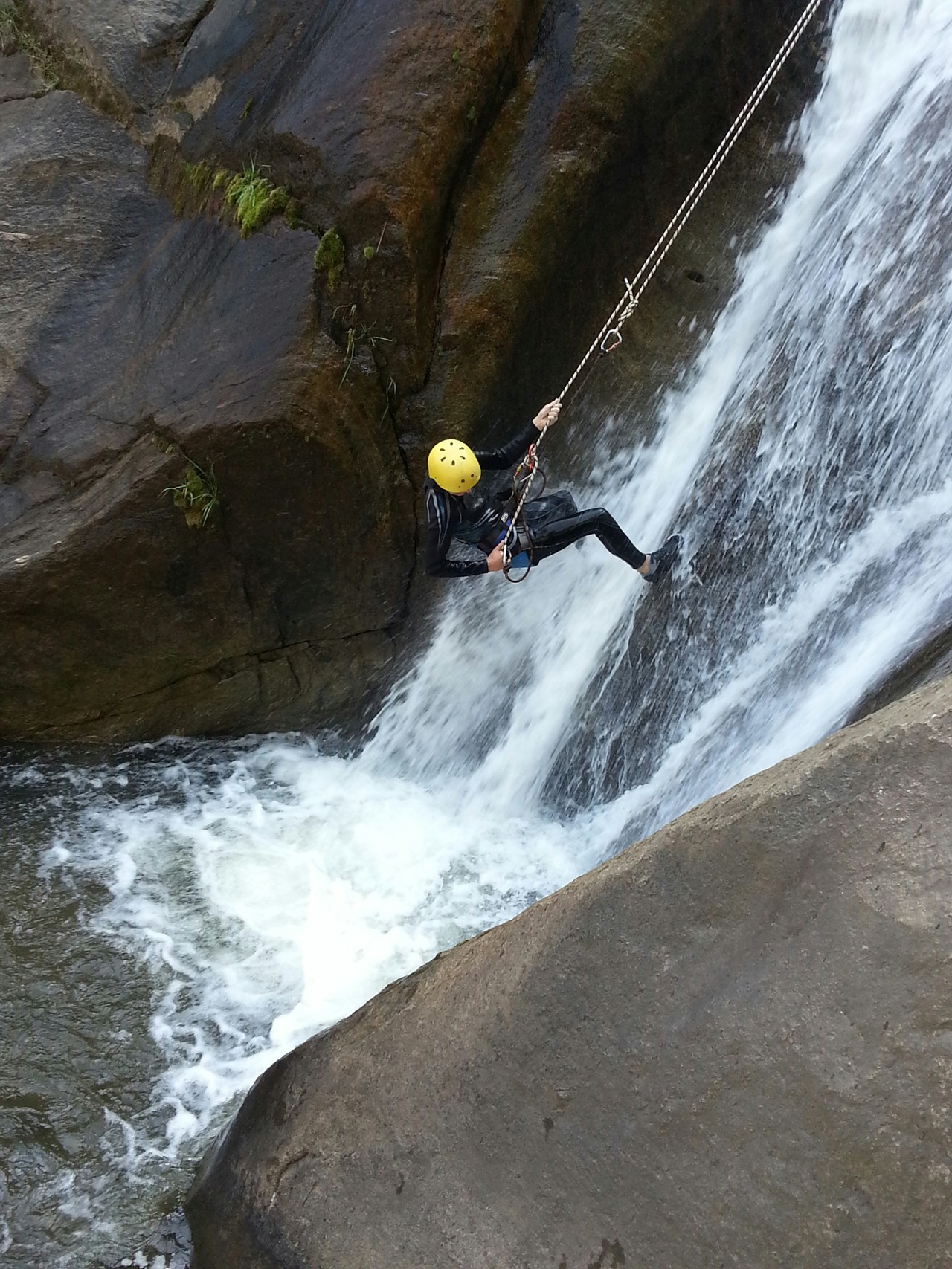 Canyoning en cascada de Baños de Agua Santa